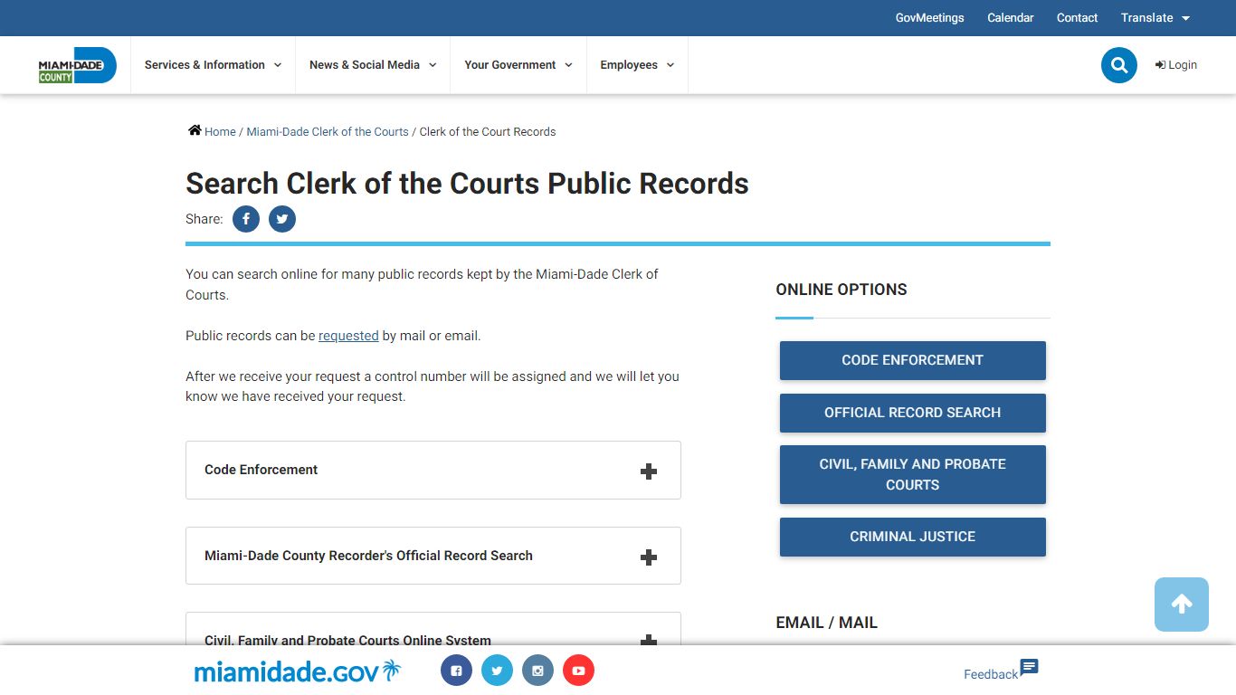 Search Clerk of the Courts Public Records - Miami-Dade County, Florida